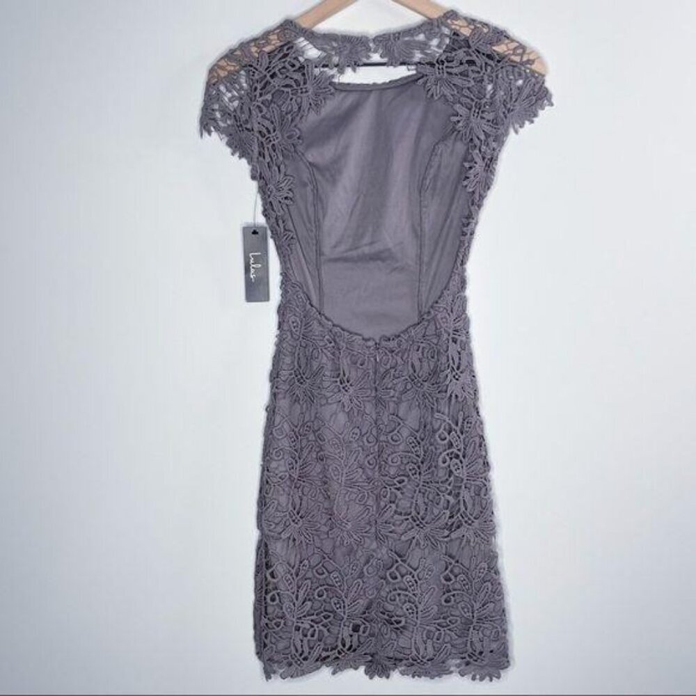 Lulu’s Hidden Talent Backless Open Back Lace Overlay Bodycon Shift Mini Dress - Picture 8 of 10